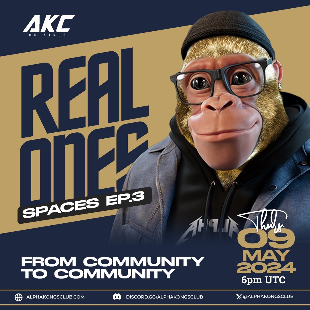 REAL ONES spaces Ep.3 @AlphaKongsClub community invaded the Ep.2 spaces stage! What do you expect from an exclusive club? Speak up, because this is a spaces from community to community and we wanna ear your voice!! 250 $omega for attending! 500 $omega for joining the stage!