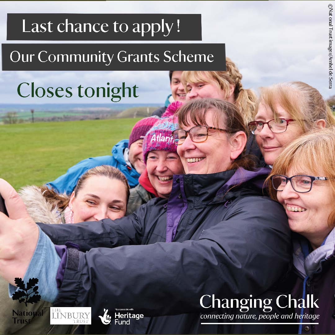 Last chance to get those applications in folks! Our community Grants Scheme closes 11.59 tonight. Together we are #changingchalk with @HeritageFundUK and @TheLinburyTrust