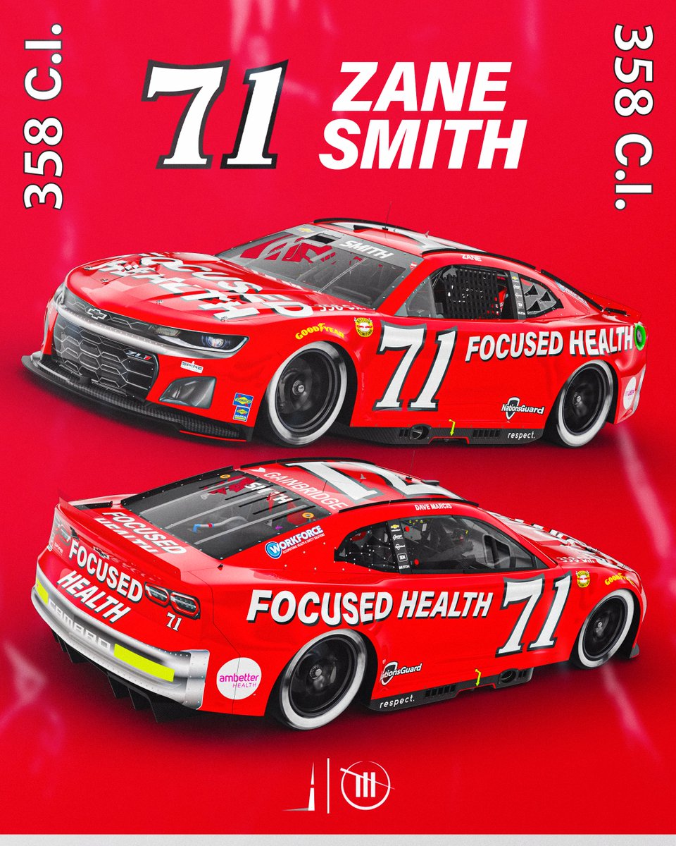 Dressed in red. @ZaneSmith will throwback to Dave Marcis in his Focused Health Chevrolet this weekend! @TeamTrackhouse | @TooToughToTame