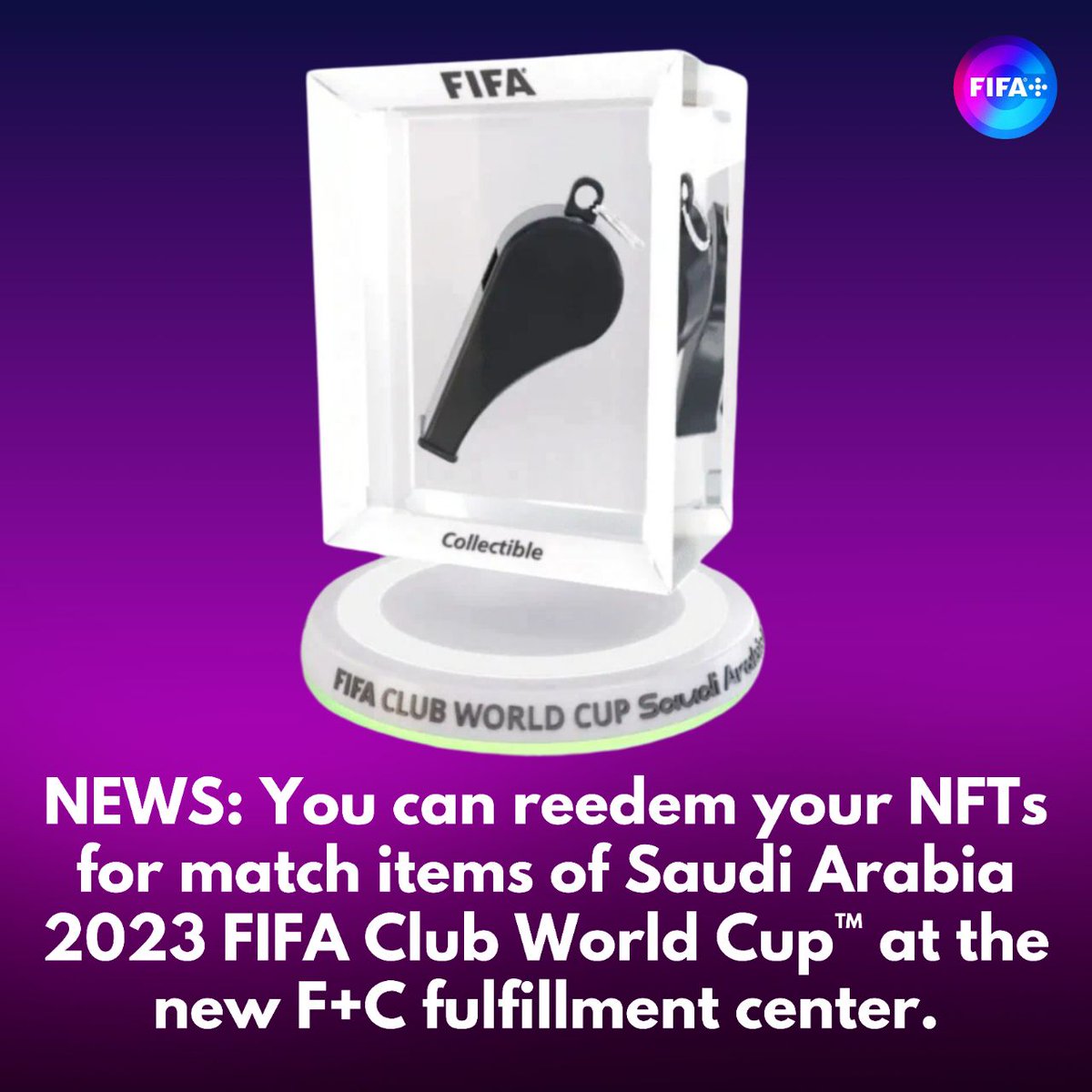 FIFACollect's tweet image. This is the place where you'll be able to redeem NFT collectibles for match items of the Saudi Arabia 2023 FIFA Club World Cup.
🔗 CONNECT YOUR WALLET
🛍️ CHOOSE YOUR COLLECTIBLE
📮 ADD SHIPPING DETAILS
🔄 REDEEM YOUR COLLECTIBLE
🛬 RECEIVE THE ITEM
➡️ collect.fifa.com/fulfillment