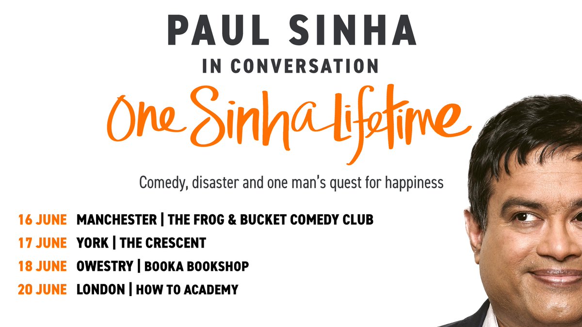 We're thrilled to share the line up of events to celebrate the publication of One Sinha Lifetime by Paul Sinha, the award-winning comedian and a quizzing mastermind. lnk.to/OneSinhaLifeti…