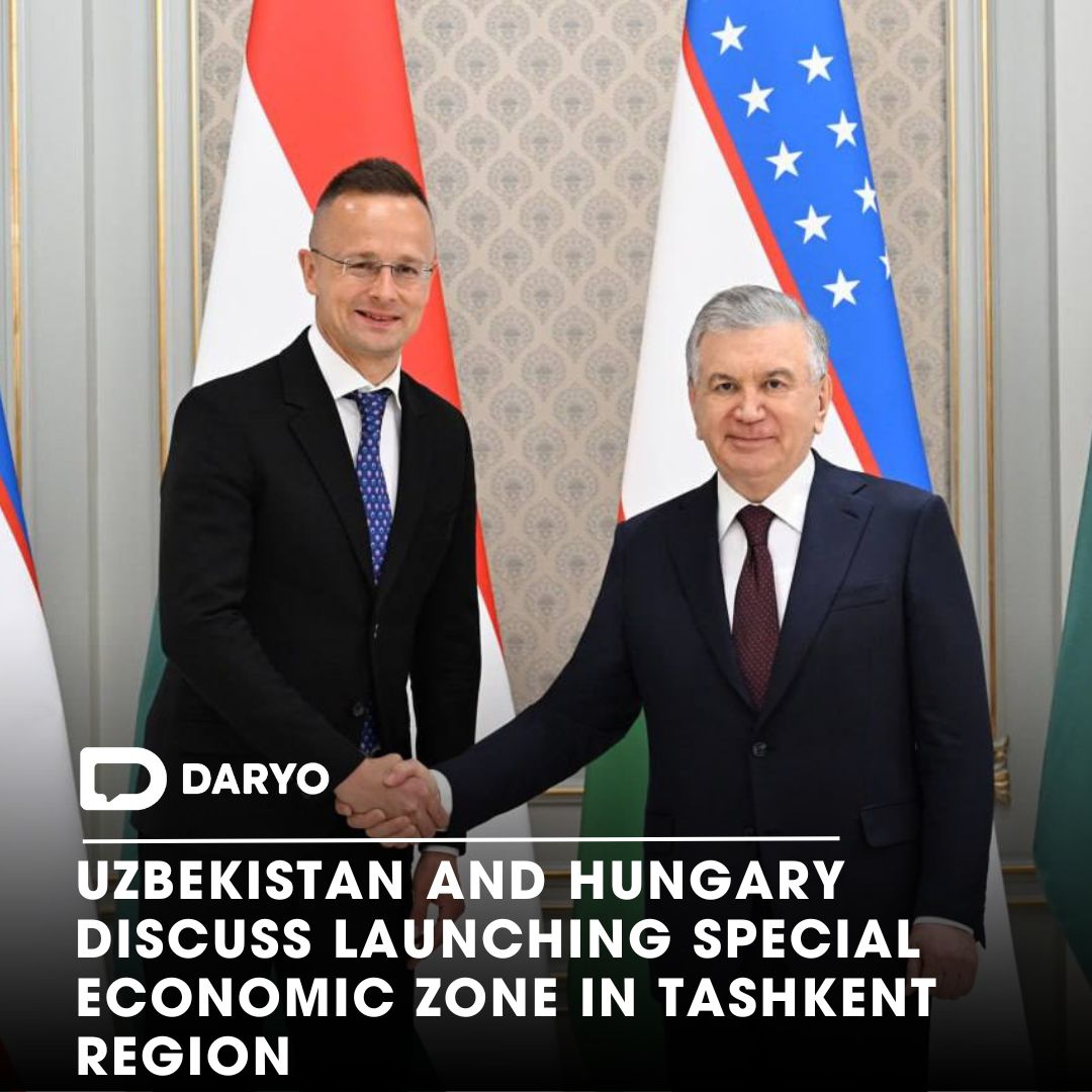 #Uzbekistan and #Hungary discuss launching #special #economiczone in #Tashkent region

The discussion encompassed various sectors, including #industry, #pharmaceuticals, #agriculture, #fisheries, #logistics, and #realestate construction.

👉Details — daryo.uz/en/g2xV2onG…