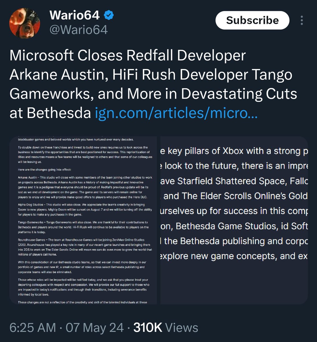 Holy ish... This is really bad guys. Arcane Austin AND Tango Gameworks. What is Microsoft doing here...