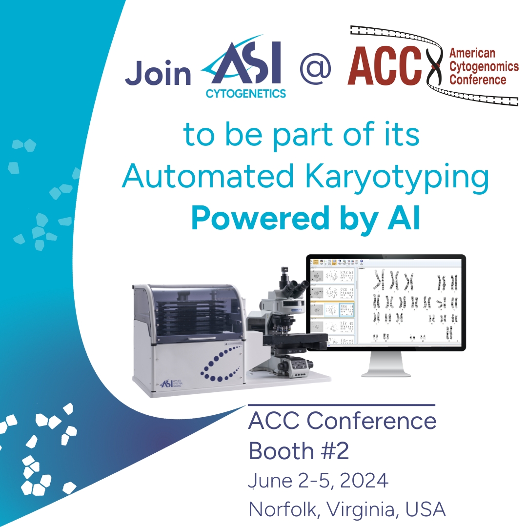 Join us at #ACC2024 in Norfolk, VA, June 2-5! 
Discover how our multi-center study is advancing #Cytogenetics with algorithm training, improving efficiency and accuracy in karyotyping across diverse lab practices. 
Don’t miss it!
#MedicalResearch #HealthcareTechnology