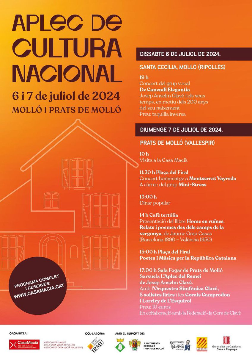 Ja tenim el cartell de l'Aplec d'enguany! Us hi esperem nombrosos :-)
<a href="/CorsClave/">Federació de Cors de Clavé</a> <a href="/MoviCoralCat/">Moviment Coral Català</a>  <a href="/anyclave/">Any Clavé</a> <a href="/iramunt/">Institut Ramon Muntaner</a> <a href="/AteneusCat/">Federació d'Ateneus de Catalunya</a> <a href="/cultpopular_cat/">Cultura Popular</a> <a href="/OtPrats/">BIT Prats De Mollo La Preste</a>