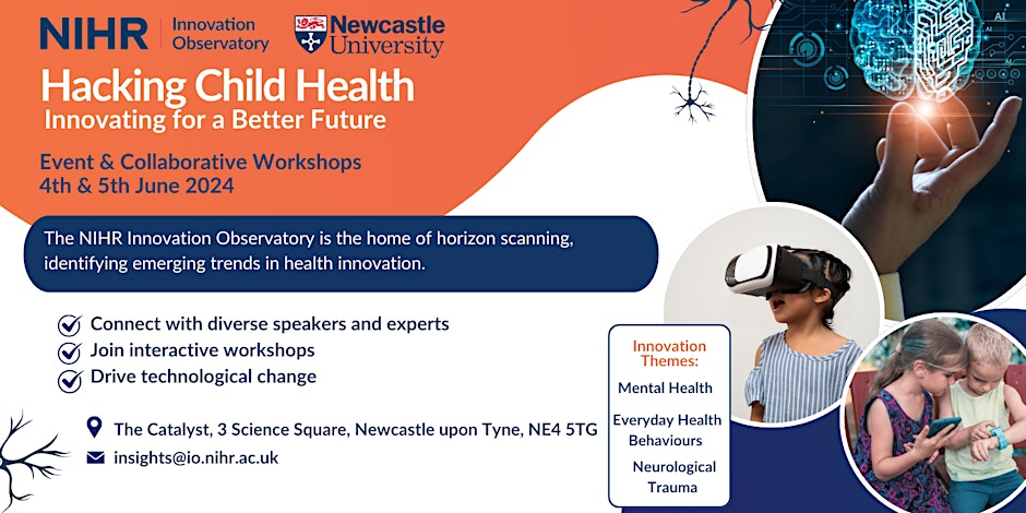 Newcastle Helix (@newcastlehelix) on Twitter photo Join <a href="/NIHRIO/">NIHR Innovation Observatory</a> at <a href="/TheCatalystUK/">The Catalyst</a> on 4th and 5th June for the Hacking Child Tech event. Learn, discuss and explore innovations and gaps in the child health space with experts from around the world.
newcastlehelix.com/events/nihr-in…
#NewcastleHelix #Newcastle #NorthEast Join <a href="/NIHRIO/">NIHR Innovation Observatory</a> at <a href="/TheCatalystUK/">The Catalyst</a> on 4th and 5th June for the Hacking Child Tech event. Learn, discuss and explore innovations and gaps in the child health space with experts from around the world.
newcastlehelix.com/events/nihr-in…
#NewcastleHelix #Newcastle #NorthEast