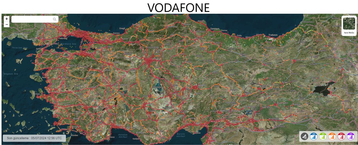 Vodafone, Türk Telekom ve Turkcell 3G/4G/5G mobil şebeke kapsama alanı haritaları.