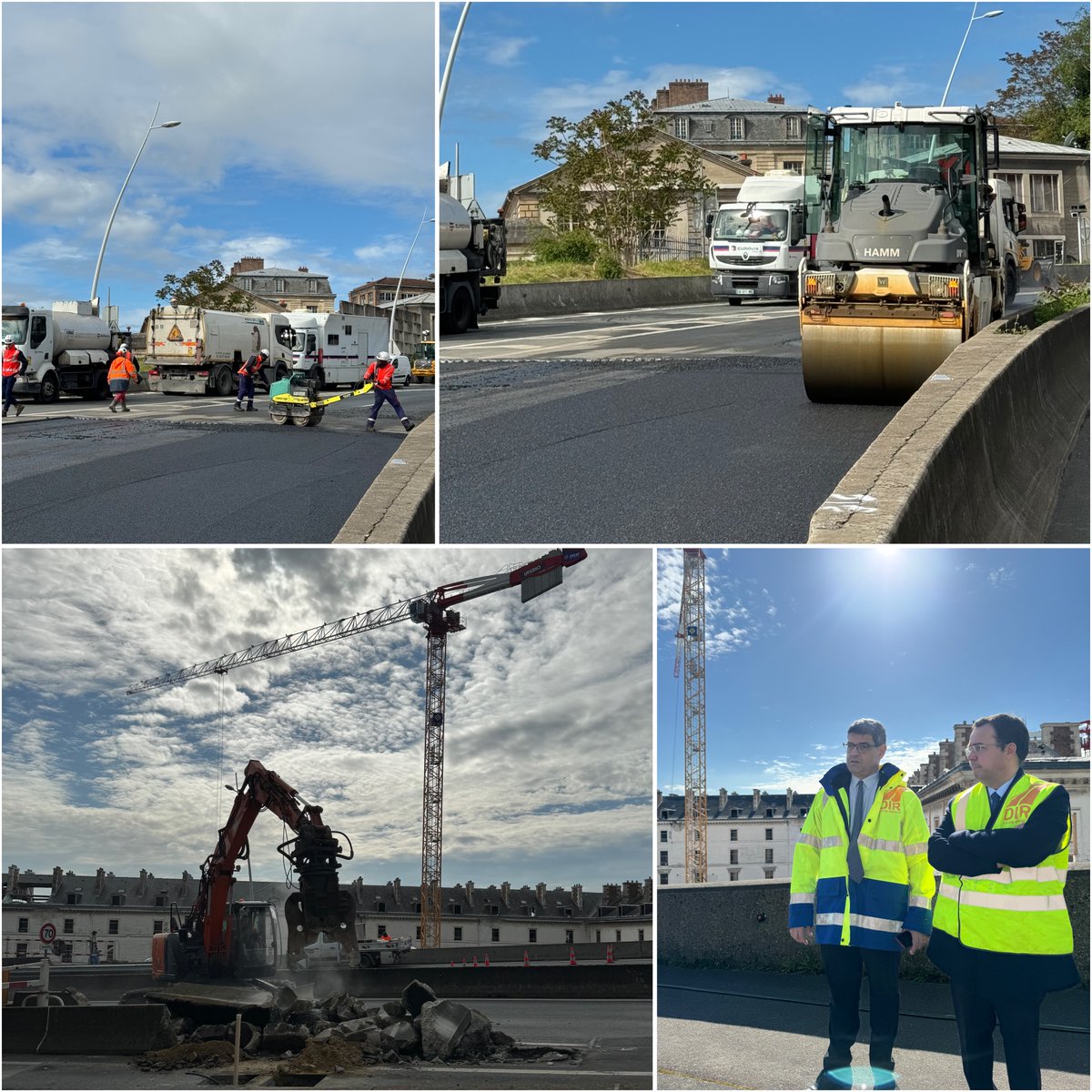 Ce matin, le préfet Laurent Hottiaux s'est rendu sur l'autoroute A13 en présence du directeur de la DIRIF, Jacques SALHI pour constater le bon avancement des travaux et évaluer les conditions de réouverture à la circulation. ➡️Réouverture dès ce vendredi 10 mai après-midi de la