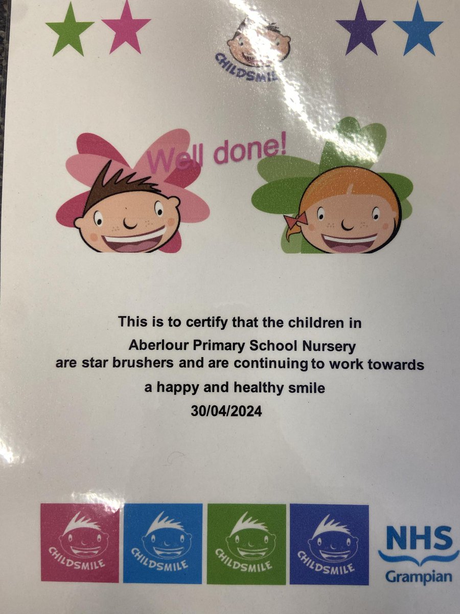 Last week Louise was at Aberlour Primary School Nursery delivering an oral health talk and observing toothbrushing. Well done to the children and staff who are doing a fantastic job of brushing their daily