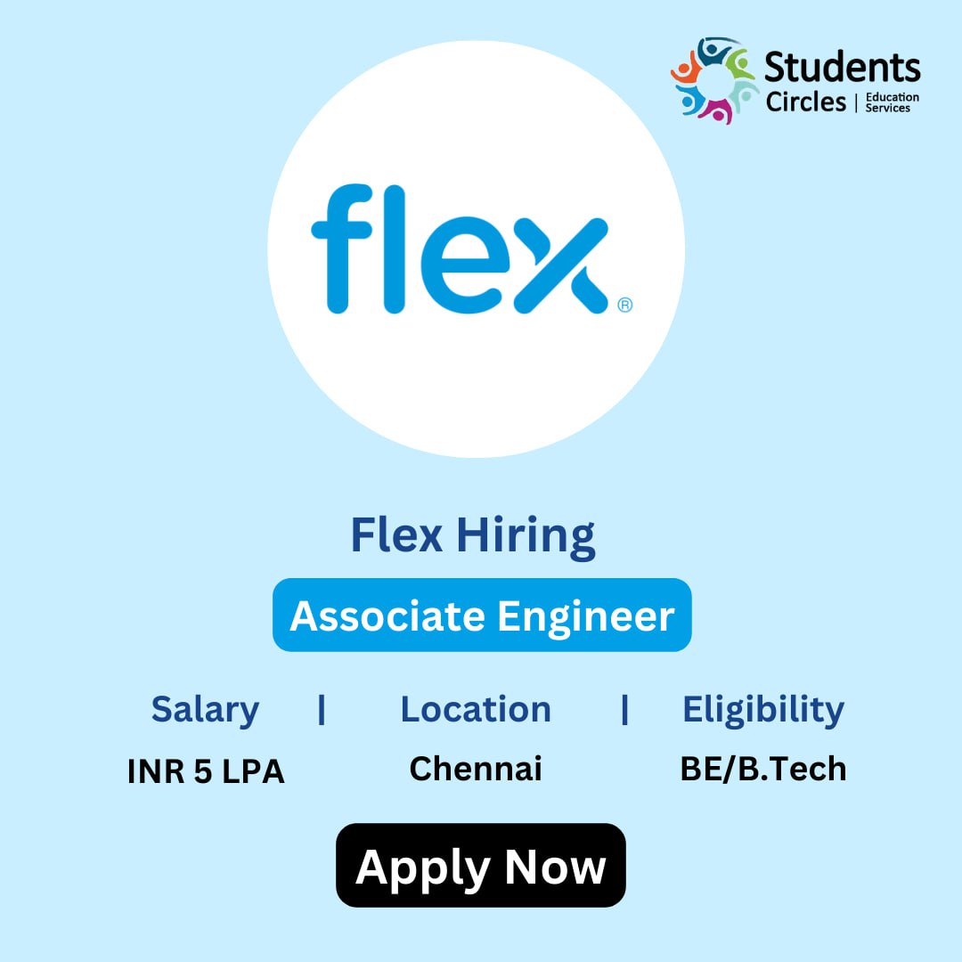 🌟 Ready to kickstart your career as an Associate Engineer? Don't miss out on the Flex Off Campus Drive 2024! 🚀 Elevate your skills, work on cutting-edge projects, and unleash your potential with us. #FlexOffCampusDrive #EngineeringJobs

🌐 APPLY HERE:  zurl.co/R8Jm