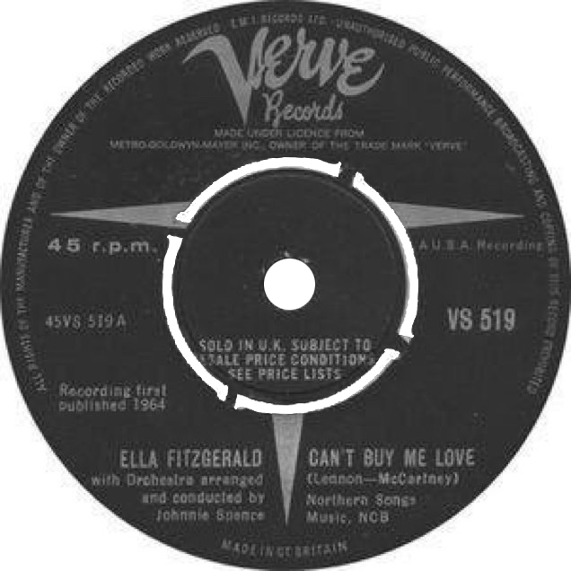 May7,1964 #EllaFitzgerald is the 1st artist to break the Top40 on the UK Singles Chart with a Beatles song cover when she enters at #35 with 'Can't Buy Me Love' written by Paul McCartney; credited to Lennon–McCartney. Ella will peak at #34 May21