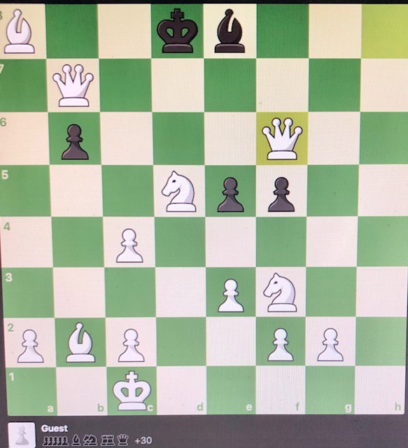 Another win against the computer, the easiest one so far! Mind you he's beaten me enough times! Little victories!