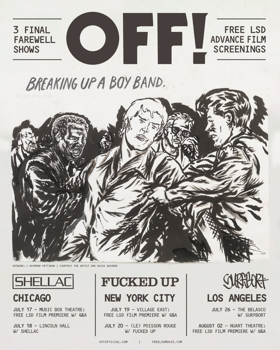 Keith Morris' punk supergroup OFF! are saying goodbye after 3 final shows & film screenings with Fucked Up, Shellac, and Surfbort brooklynvegan.com/off-announce-f…