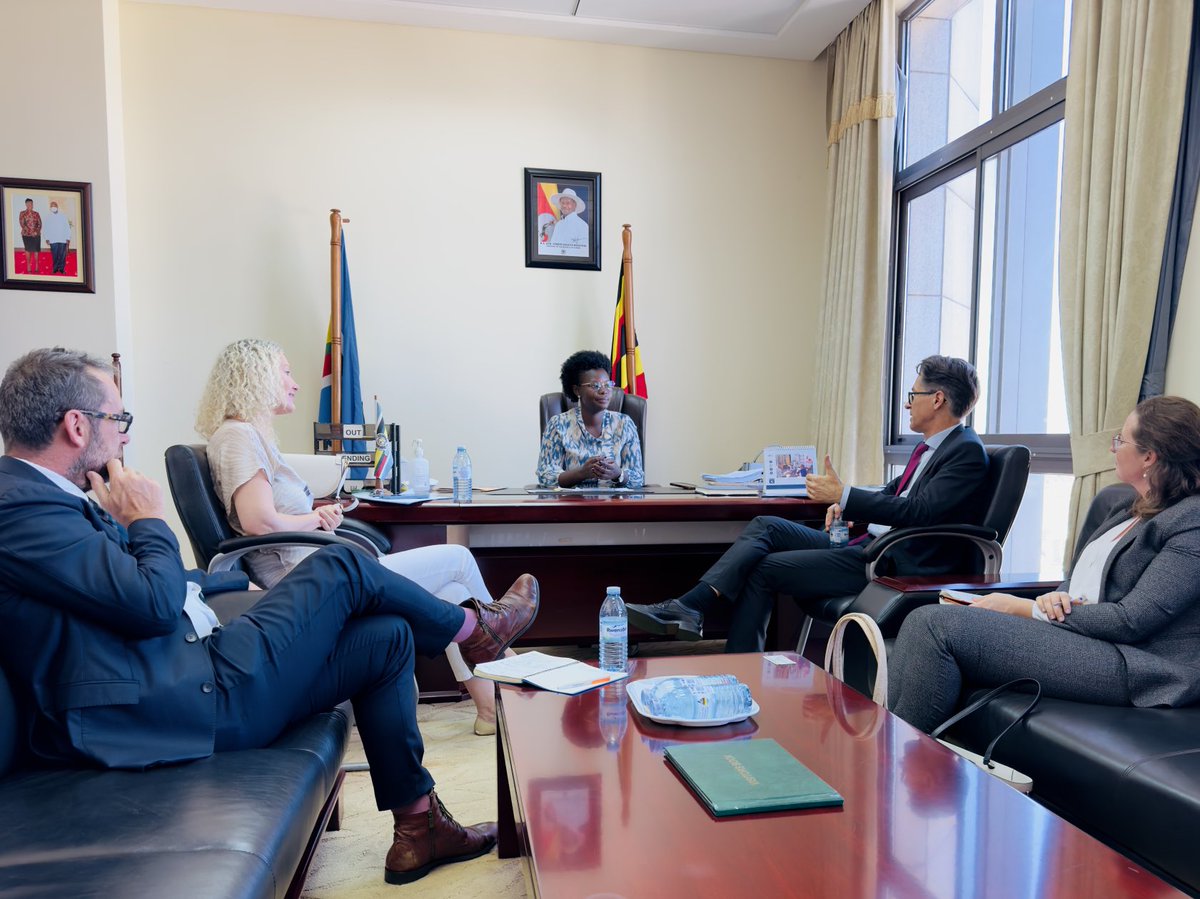 Deeply grateful to the EU team led by Ambassador Jan Sadek who paid a courtesy call to me today. We commit to engage and foster deeper relations with the European Union, a crucial partner to the Government of Uganda in humanitarian and development support.⁦@EU_Commission⁩