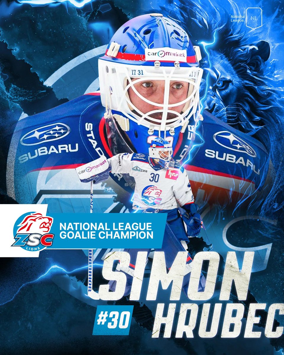 🛑 Simon Hrubec aka “The Wall”: 📊 1,67 goals against avg / 93.86 % saves / 5 shutouts!

#nationalleague #thefinals #zsclions