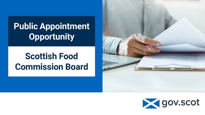 Deadline extended to Friday 10 May at midday. The Cabinet Secretary for Rural Affairs, Land Reform and Islands is seeking to appoint a Chair to the board of the Scottish Food Commission. For more information and to apply please see: bit.ly/3VMcJd1