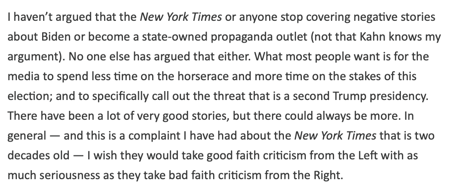 a very measured, reasoned response from @danpfeiffer to NYT Editor Joe Kahn's call out 

messageboxnews.com/p/more-thought…