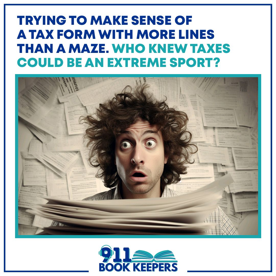 🏁 Who knew taxes could be an extreme sport? 🤯 Navigating deductions, chasing deadlines, and calculating expenses – it's a race to the finish line! 💸💼 #TaxSeason #FinancialFitness #TaxTime#911bookkeepers