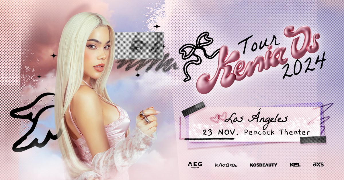 Pink Aura Tour is coming! 💗 Catch Kenia Os at the Peacock Theater on Nov 23. ¡Nos vemos pronto!
On sale: 5/10 @ 10AM
