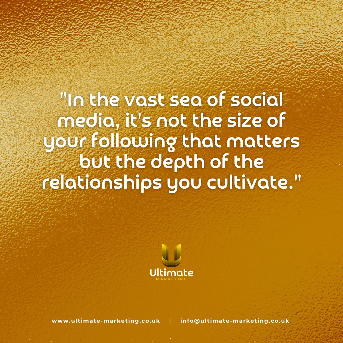 Discover why cultivating meaningful relationships matters more than just numbers. 

Reach out to Ultimate Marketing and let's navigate the seas of social media together. Info@ulitmate-marketing.co.uk

#contentmarketing #SocialMediaStrategy #RelationshipBuilding #UltimateMarketing