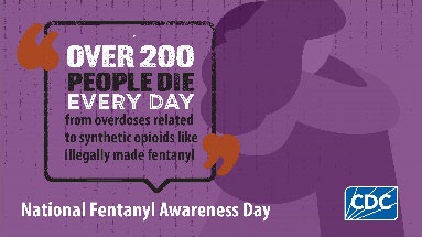 Over 200 people die every day from #overdoses related to synthetic opioids like illegally made #fentanyl. Learn more about the dangers of fentanyl and how you can help prevent overdose deaths: htps://bit.ly/4b0kYqG #NationalFentanylAwarenessDay #JustSayKNOW