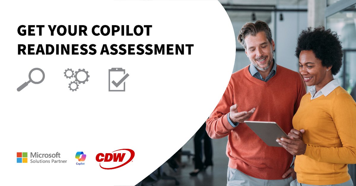 In today's relentless workplace, CDW's Copilot readiness assessment is your key to thriving. Learn how Copilot can boost innovation, productivity, and decision-making. Embrace AI early to gain a competitive edge and prepare for the future. Discover how hubs.ly/Q02wjQ2M0