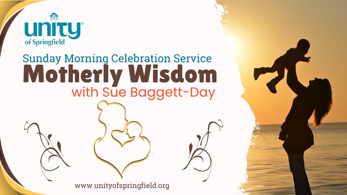 🌷 This Sunday, join us at 11 AM for 'Motherly Wisdom' at Unity of Springfield's Celebration Service. Sue Baggett-Day speaks on the spiritual depths of motherhood, with music by John Russ & the Unity Band. 🎶

Celebrate Mother's Day with us! 🌸

#UnityofSpringfield #MothersDay