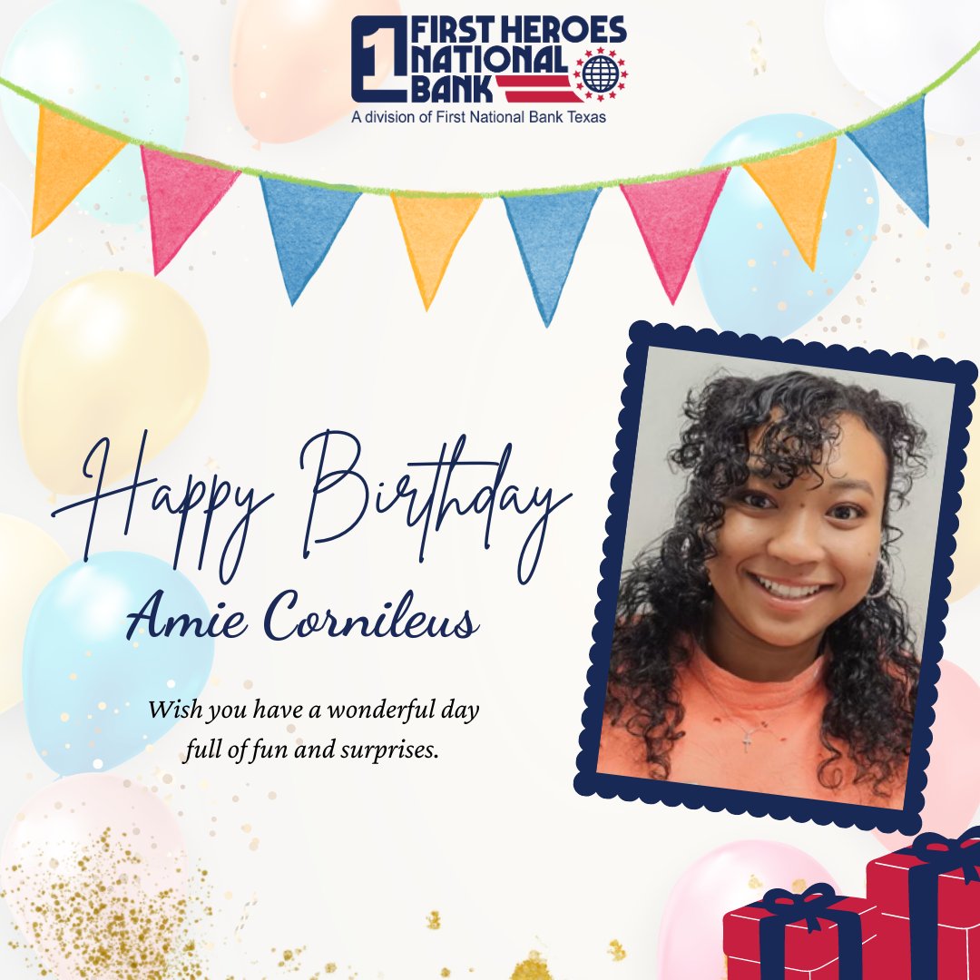 Happy Birthday Amie! Wishing you a day filled with joy, laughter & unforgettable moments. Thank you for being a valued part of our journey! 🎂🎈

#Servingthosewhoserve #fhnbtx #Firstheroes #happybirthday #celebratingyou #birthdayjoy #teamcelebration #grateforyou