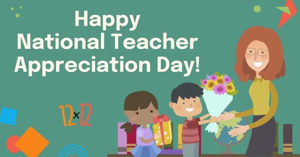 Happy #NationalTeacherAppreciationDay from #12x12PB! 🍎 We're grateful for all #teachers who instill a love of reading in our youth. Share a story of your favorite teacher who inspired you by replying to this tweet! ❤️ #amreading #teacherappreciation