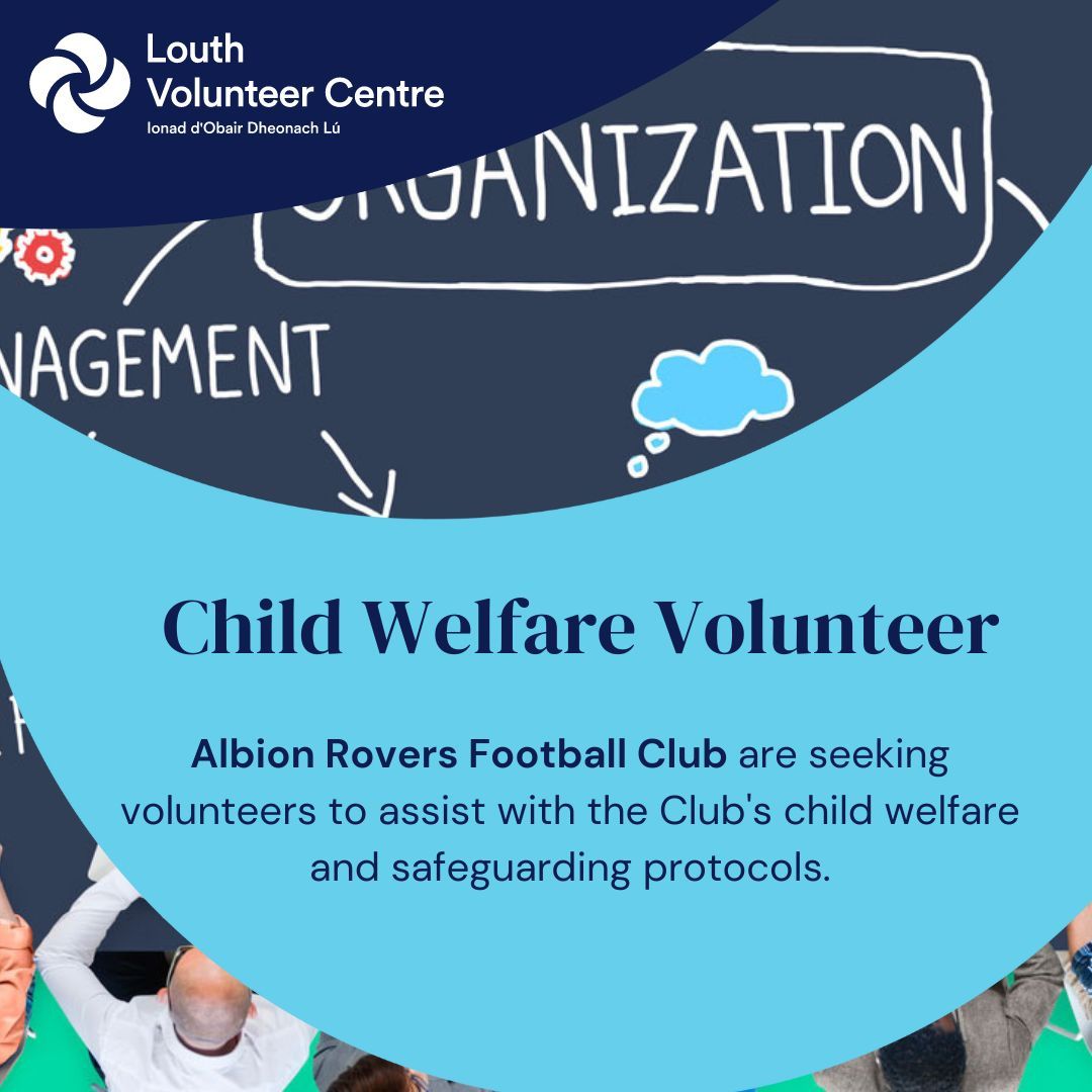 Child Welfare Volunteer! Albion Rovers Football Club are seeking volunteers to assist with the Club's child welfare and safeguarding protocols. Any time offered will be appreciated. To learn more, click here: buff.ly/3wdSNWa #volunteerlouth #childwelfare