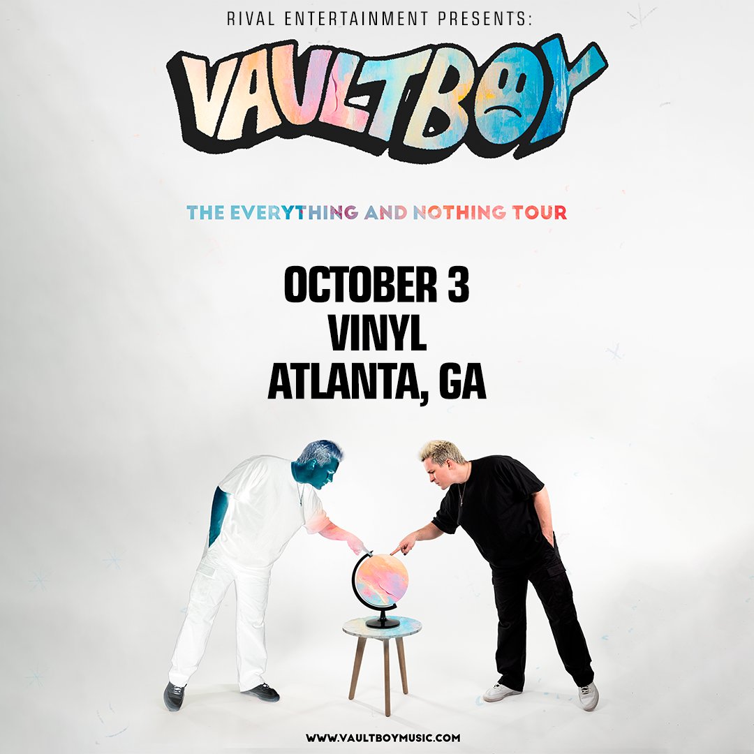 JUST ANNOUNCED: @vaultboy is bringing The Everything and Nothing Tour to Vinyl on Thursday, October 3! 🌈 👀 PRESALE STARTS WEDNESDAY, MAY 8 @ 10 AM! PW: everythingandnothing 🎟️: ON SALE FRIDAY, MAY 10 @ 10 AM! #livemusicatl #livemusic #vinylatl #centerstageatl #atlantaga