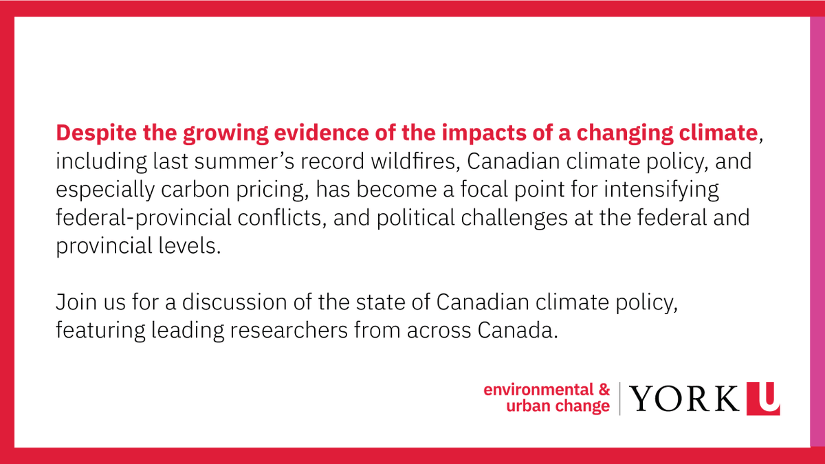 EUC & the Sustainable Energy Initiative (SEI) present, Carbon Pricing, Federalism and the State of Canadian Climate Policy Webinar 🌱⚡ Join us on Friday, May 24, from 12:30 to 2:00 PM (ET). 🔗 All are welcome but registration is required: bit.ly/4b13Ykd. 🔗