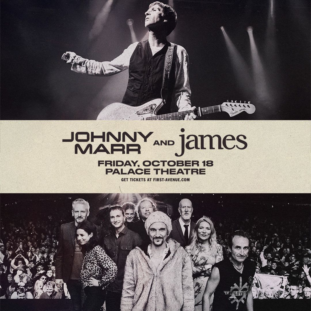 Just Announced: @Johnny_Marr & @wearejames at the Palace Theatre on Friday, October 18. On sale Friday → firstavenue.me/3JWUhY1