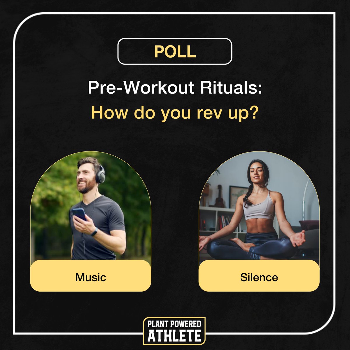 Time to tune in before you tone up! 🎧🧘 

Do you get amped with a playlist or do you center yourself in stillness before crushing your workout? 

Cast your vote and share your pre-workout ritual with us!

#plantpoweredathlete #plantbasedprotein #plantbasedcoach #plantpowered...