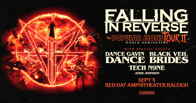 #FallingInReverse is rocking @RedHatAmp Raleigh 9/4 with @DGDTheBand @BlackVeilBrides @TechN9ne and @KillJerisJ! Tickets on sale Friday 5/10 at 10am here: livemu.sc/3UtxEQ1 LN Presale | Wednesday 5/8 at 10am | Code: SOUNDCHECK