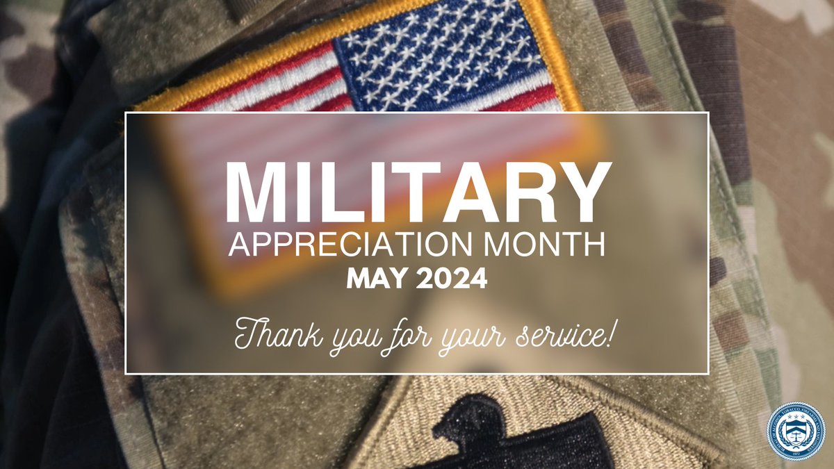 May is #MilitaryAppreciationMonth and we salute all U.S. military members and thank you for your service! ATF has a strong commitment to hiring veterans. With about 1,400 in our agency, we're proud to support those who served. #ATFJobs