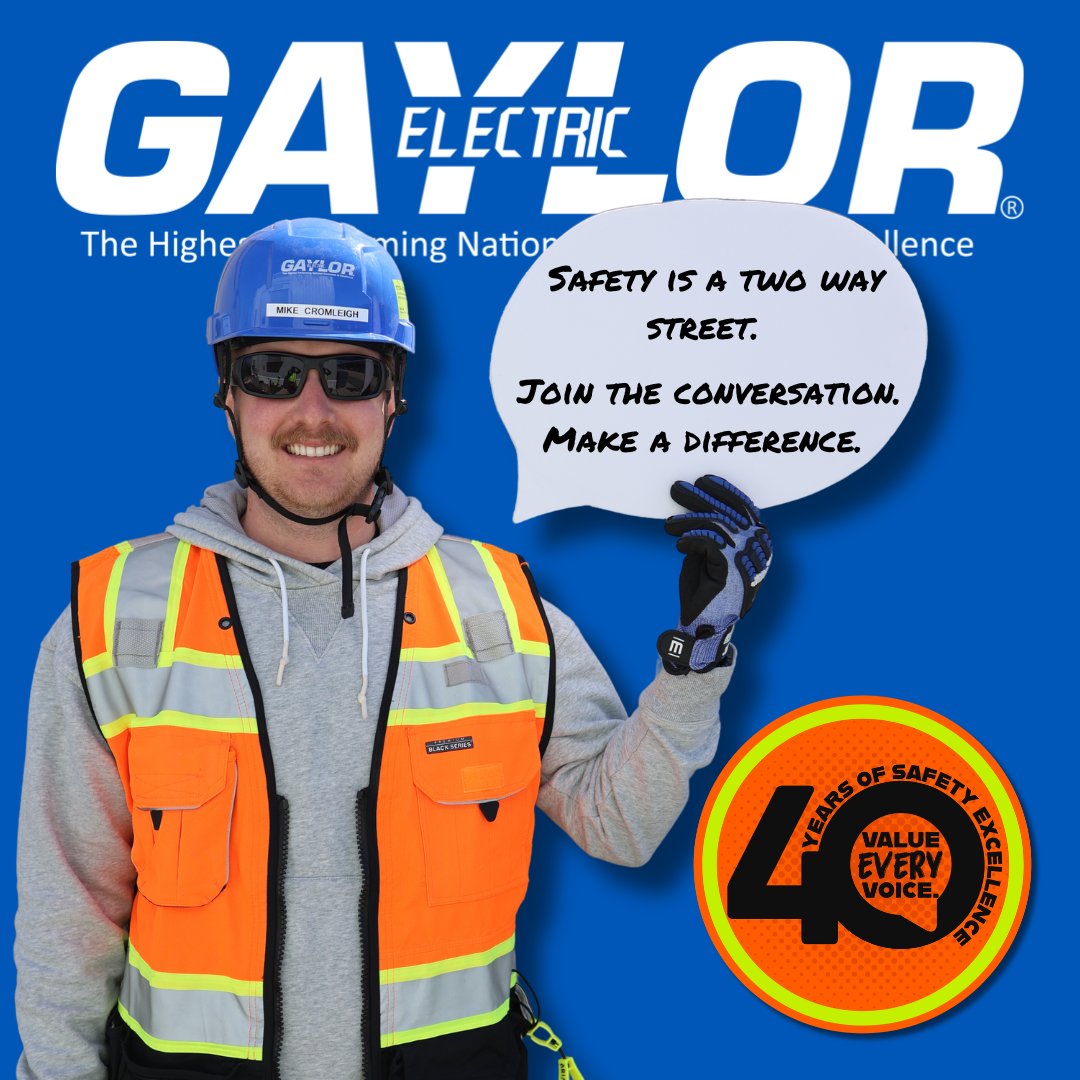 Day 2: Encourage and Welcome New Ideas We believe in promoting safety through inclusive dialogue. At Gaylor Electric, we ensure every team member feels empowered to contribute thoughts and ideas -- free from the limitations of the perceived best practice.