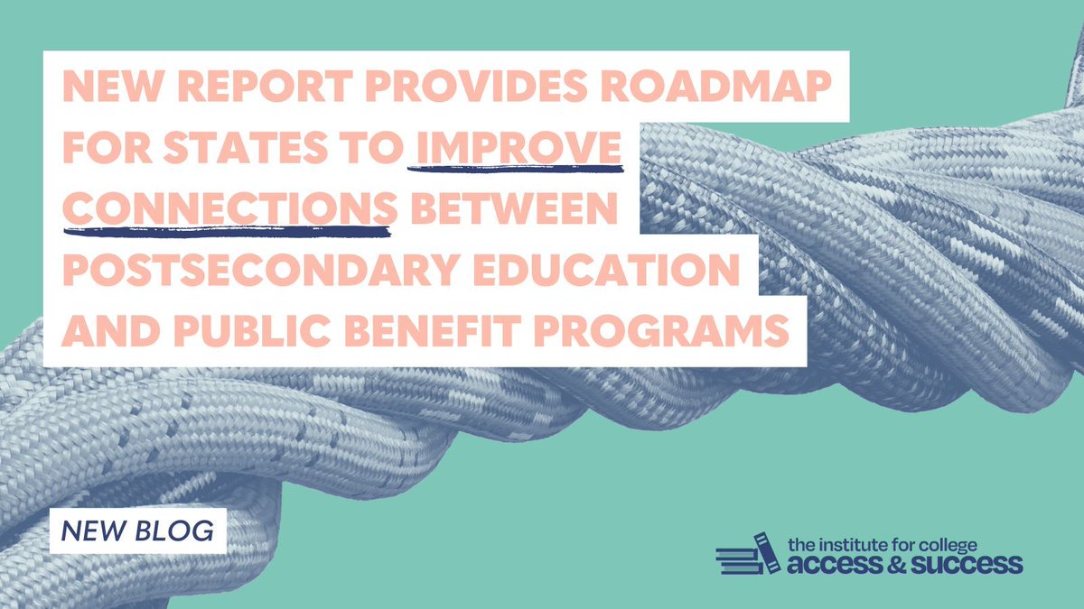 NEW BLOG | TICAS examines findings of @hope4college's report, a roadmap for states to improve connections between #HigherEd & public benefit programs. While also looking at the ⬆️ evidence that 🔗 benefit access, #PostSec success, & economic prosperity. buff.ly/3UsMo2L