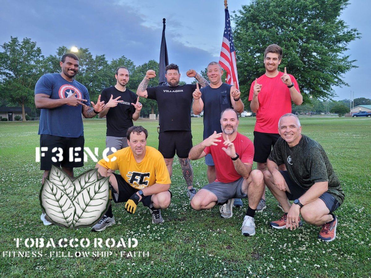 57 #f3enc PAX in action for #f3nation cause #f3counts!

14 @ #runstrong
14 @ #thesandlot
8 @ #tobaccoroad
10 @ #ruckready
12 @ #eaglesridge
1 #downrange