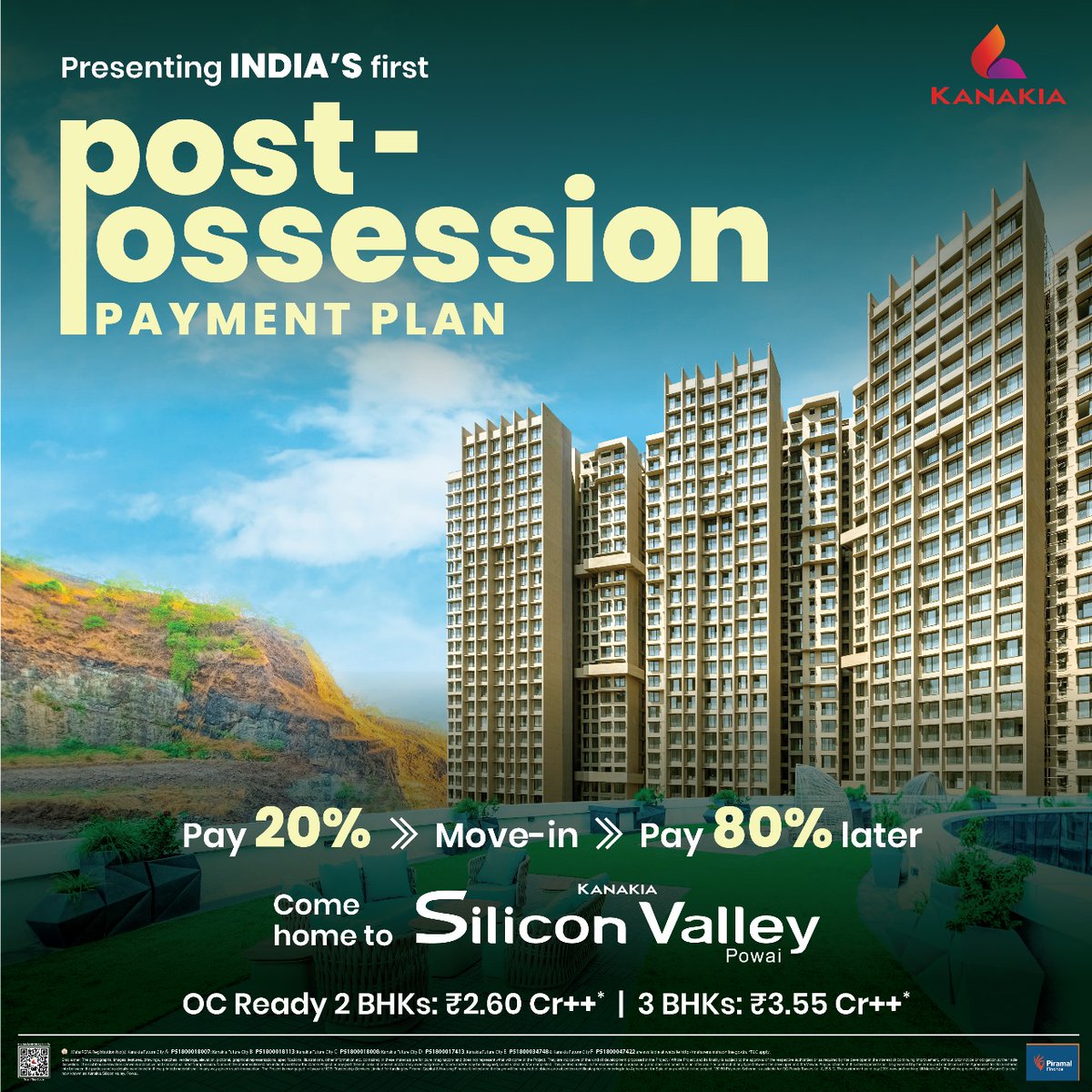 Great news for homebuyers in #Mumbai!

Kanakia Silicon Valley is offering India's first post-possession payment plan! 

Click to find out how! - kanakia.com

#Kanakia #KanakiaRealEestate #RealEstate #Realty #Siliconvalley #SiliconValleyPowai #PowaiHomes #Powai