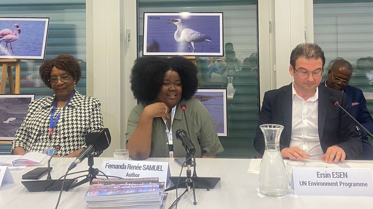 Today, Fernanda Renée Samuel launched her book, 'Birds of the Lobito Wetlands', with #Angola & @RamsarConv, supported by @GENetwork. The event underscored interlinkages of #wetlands restoration and #nature protection, particularly #mangroves. ▶️ tiny.cc/BirdsofLobito