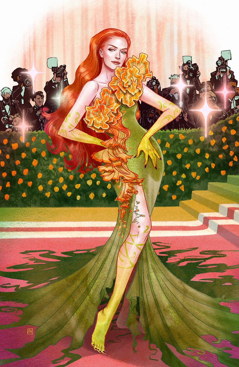 honored to have contributed to #DCofficial’s tribute to the Met Gala by dressing up THE Poison Ivy. The fungal look of her modern costume was a great jumping off point for the dress, which decays as it falls to the red carpet - a play off the theme, the Garden of Time.