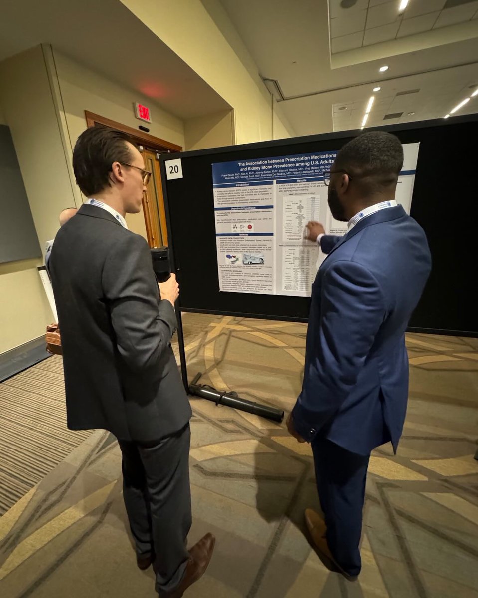 NM Urology (@nm_urology) on Twitter photo We spotted incoming Intern Resident, Frank Glover III, presenting his poster on the Association between Prescription Medications and Kidney Stone Prevalence among U.S. Adults.
Great work, Frank! 👏 <a href="/AmerUrological/">Amer. Urol. Assn.</a> #AUA24 We spotted incoming Intern Resident, Frank Glover III, presenting his poster on the Association between Prescription Medications and Kidney Stone Prevalence among U.S. Adults.
Great work, Frank! 👏 <a href="/AmerUrological/">Amer. Urol. Assn.</a> #AUA24