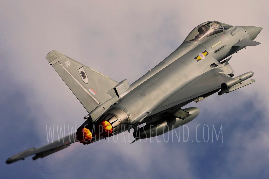 Typhoon rocketing skywards. Print available from my website captureasecond.com Link in bio! #royalairforce #raf #typhoon #eurofighter #ef2000 #military #mil #militarylife #jet #aircraft #aeroplane #noordinaryjob #aviation #avgeek #captureasecond