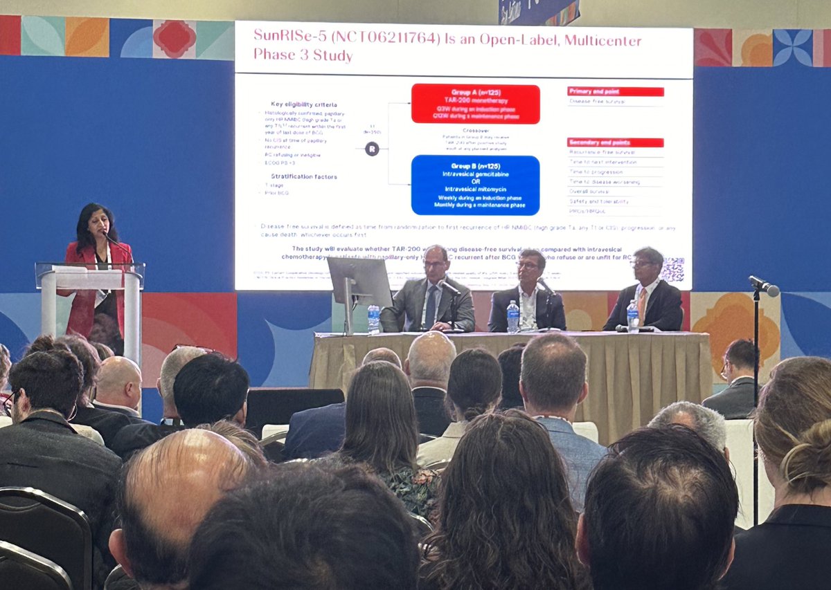 Carissa Chu (@cchumd) on Twitter photo <a href="/SimaPorten/">Sima Porten</a> <a href="/UCSFUrology/">UCSFUrology</a> presents Ph III SUNRISE 5 trial on papillary only BCG unresponsive NMIBC - evaluating TAR-200 vs intravesical chemotherapy now open and enrolling globally 👏🏼 <a href="/SimaPorten/">Sima Porten</a> <a href="/UCSFUrology/">UCSFUrology</a> presents Ph III SUNRISE 5 trial on papillary only BCG unresponsive NMIBC - evaluating TAR-200 vs intravesical chemotherapy now open and enrolling globally 👏🏼