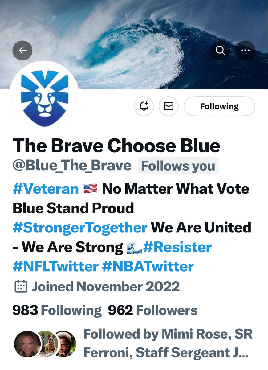 Only 38 more gets Blue the brave @Blue_The_Brave to 1K 💙REPOST💙