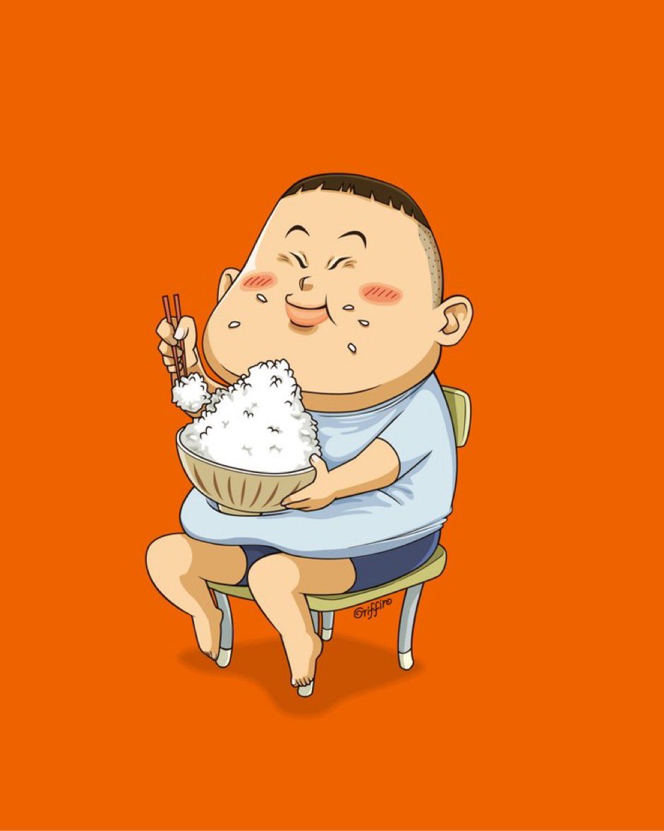 「#国際ノーダイエットデー 今日は国際的にいっぱい食べて太って良い日…( ˘ω˘ 」|タケシ／Takeshiのイラスト