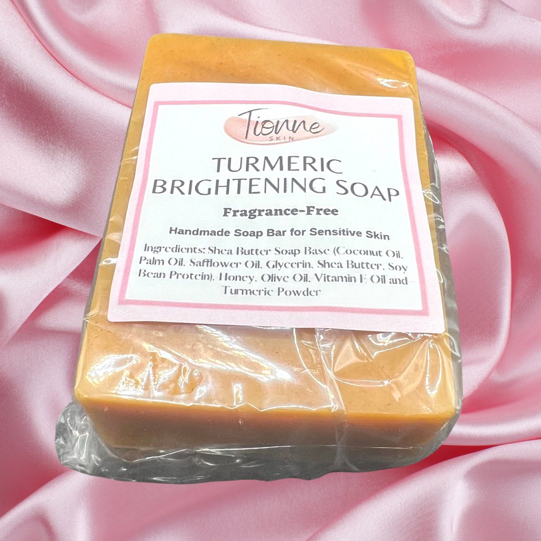 My Turmeric Brightening Soap will provide you with healthy glowing skin!

My soap helps to get rid of acne, dark spots, hyperpigmentation and acne scars

-It has anti-inflammatory properties, helping to reduce inflammation on skin
-Helpful for eczema, psoriasis and dermatitis