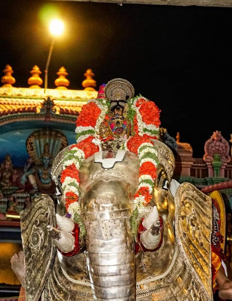 Srirangam Sri Namperumal in Silver Yaanai Vahanam Chithirai Viruppan Thirunaal Utsavam