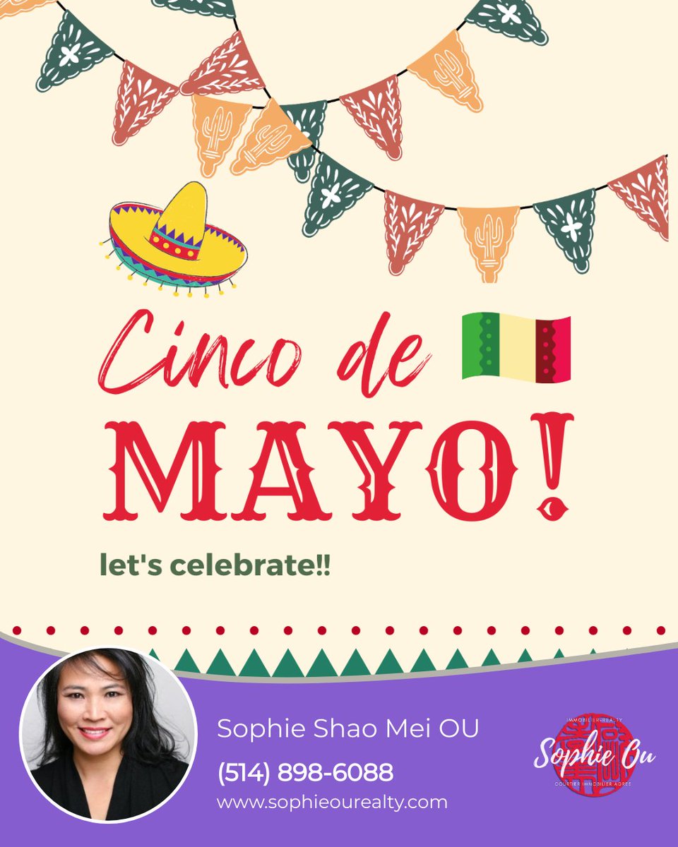 Tacos, friends, and good times are all you need for Cinco de Mayo! How will you make your celebration unforgettable? #montreal #westisland #kirkland #DDO #beaconsfield #pierrefonds #pointeclaire #dorval #suttonquebec #realestateagent #realestatebroker #groupsutton #蒙特利尔